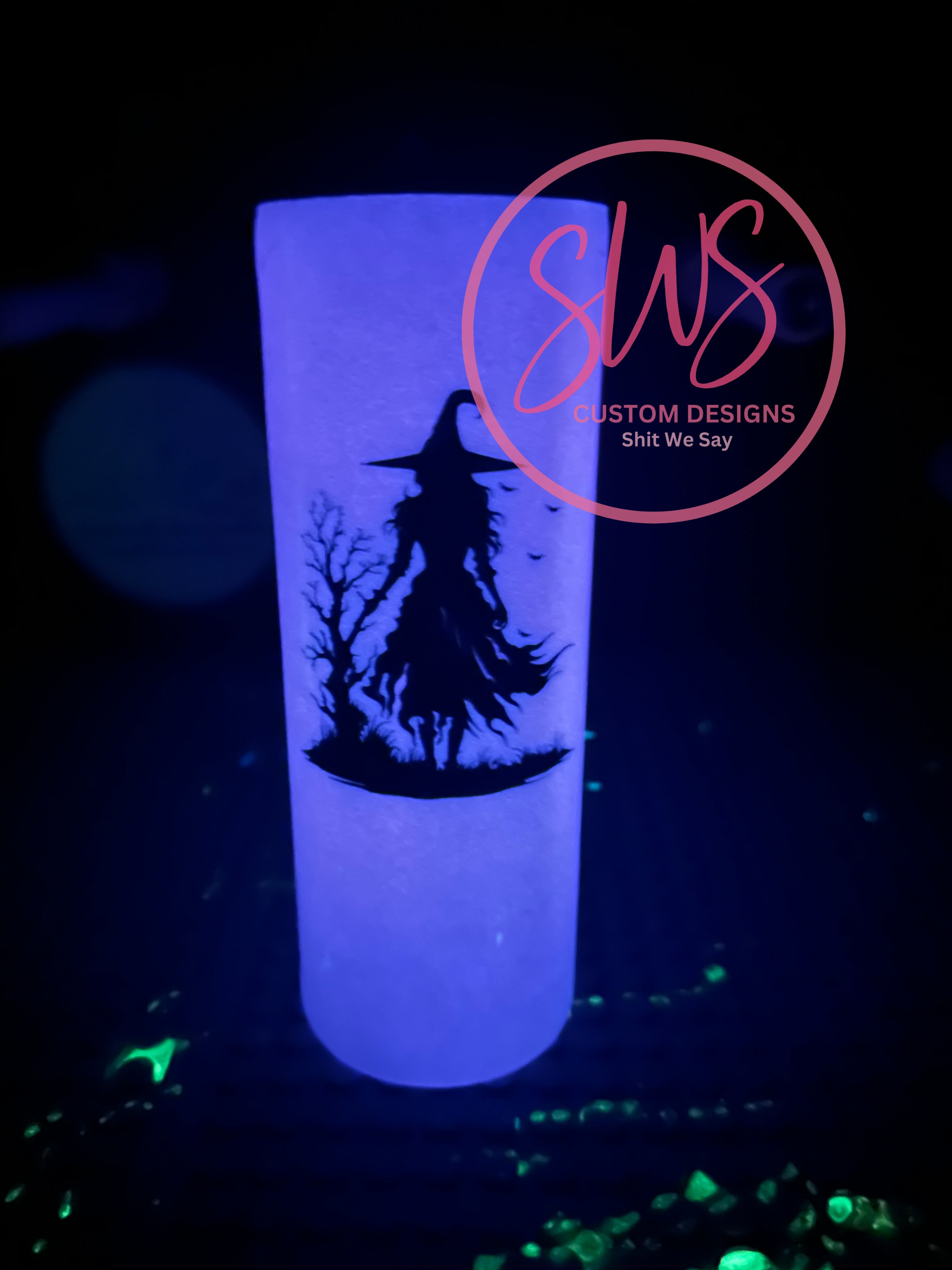 20 oz Pink to Purple Witch Glow in the Dark