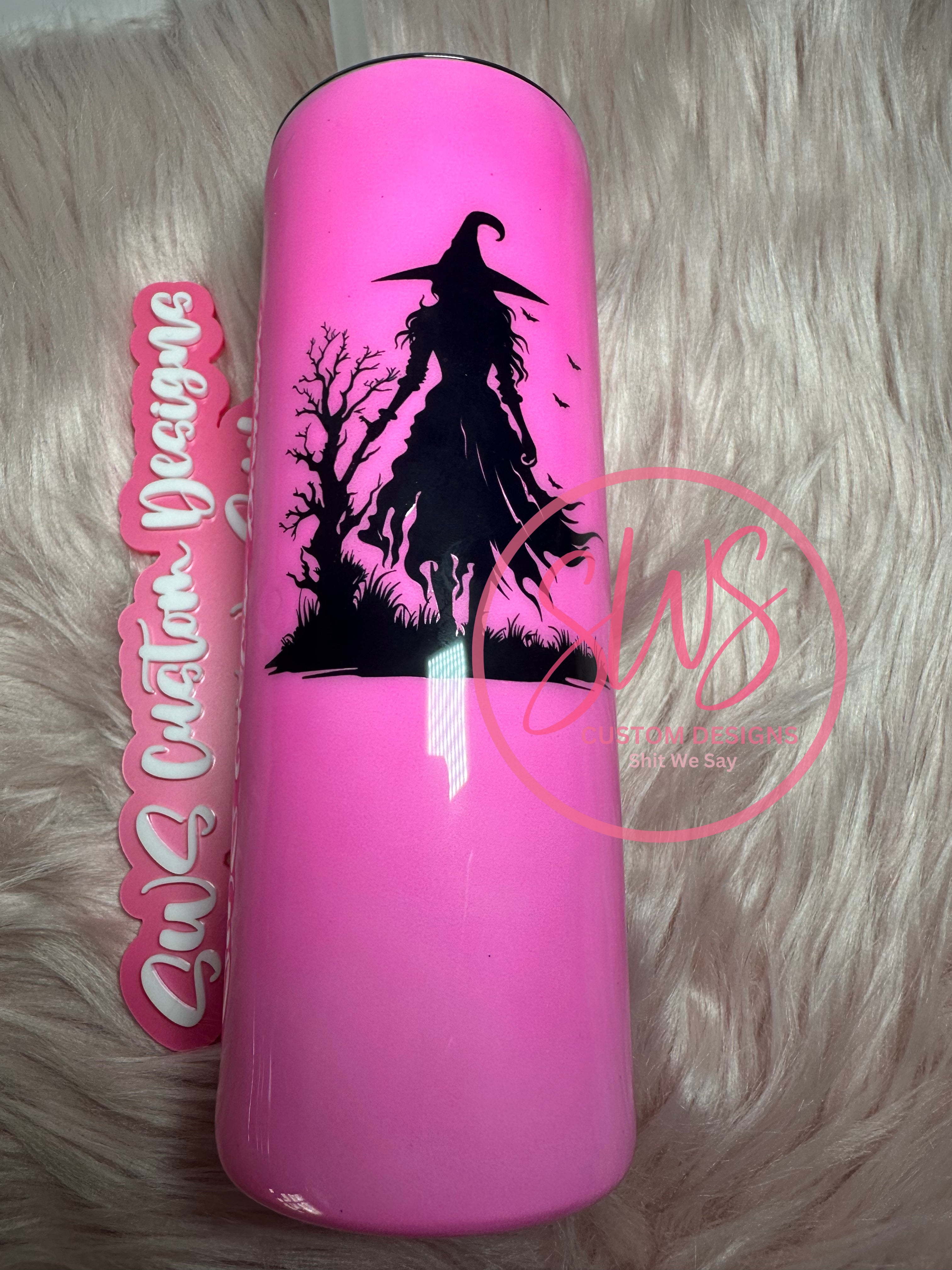 20 oz Pink to Purple Witch Glow in the Dark