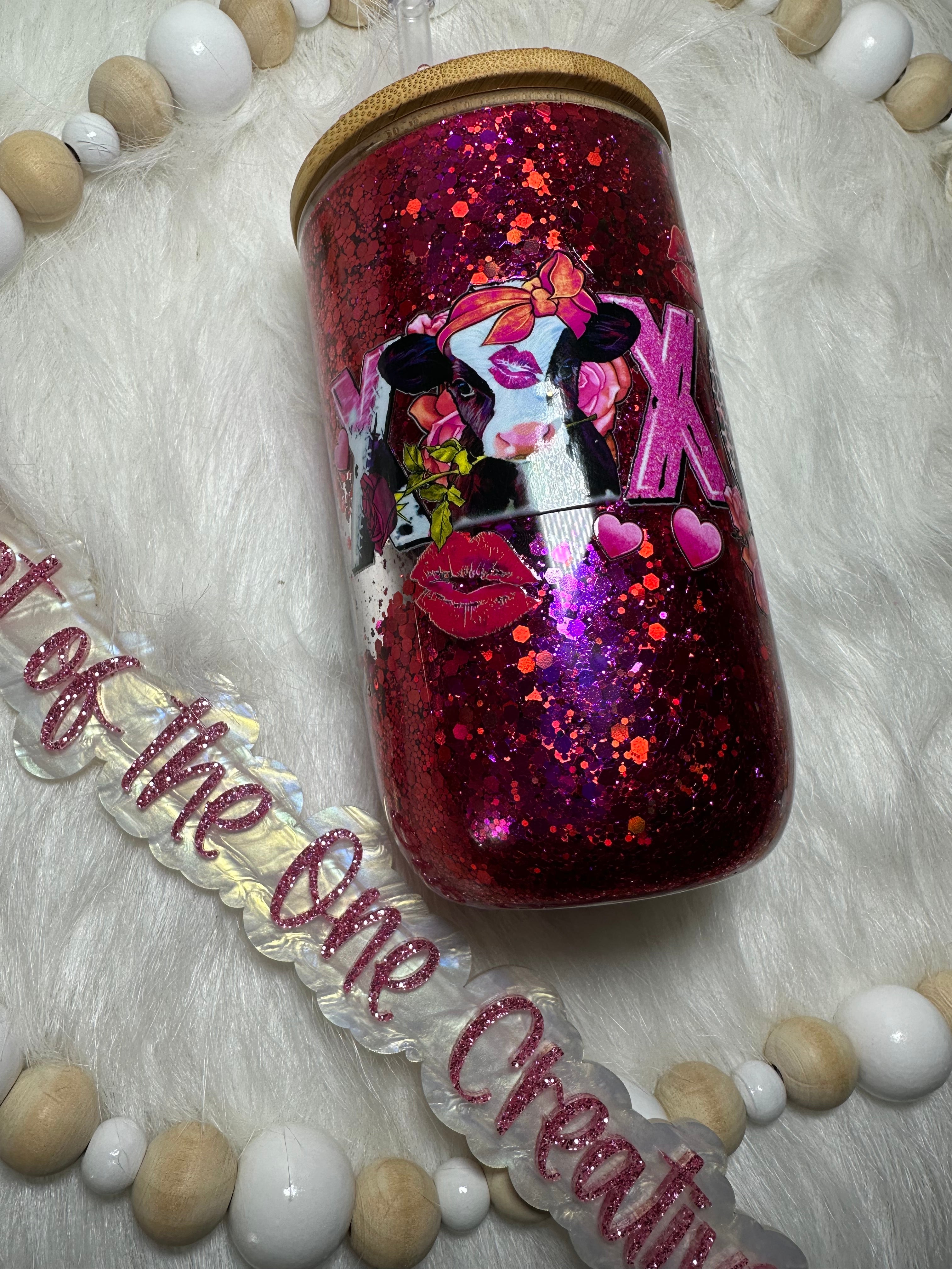 14 oz Glitter Globe XOXO Wine Tumbler